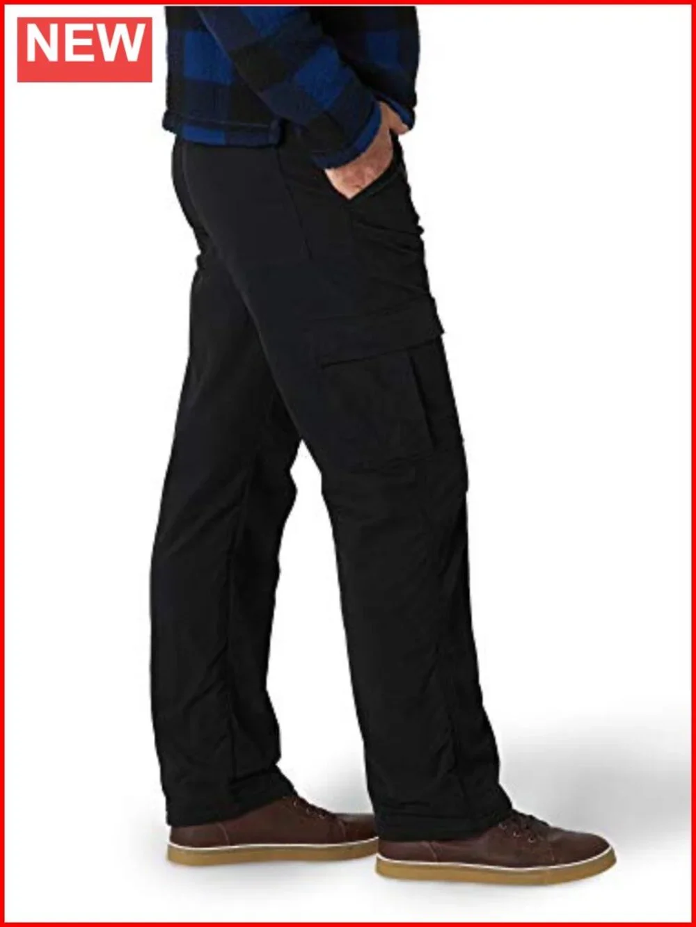 Fleece Lined Cargo Pants Relaxed Fit with 6 Pockets